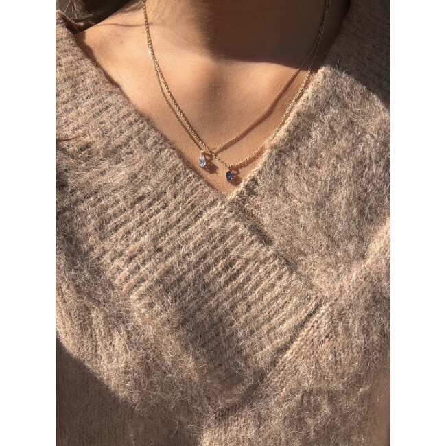 Goldener Solitäranhänger mit Aquamarin 14 Karat* neu