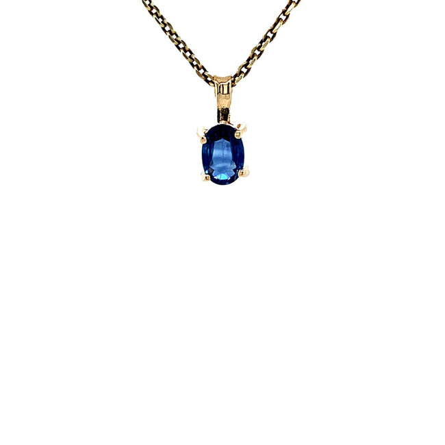 Gold solitaire pendant with sapphire 14 karat* new