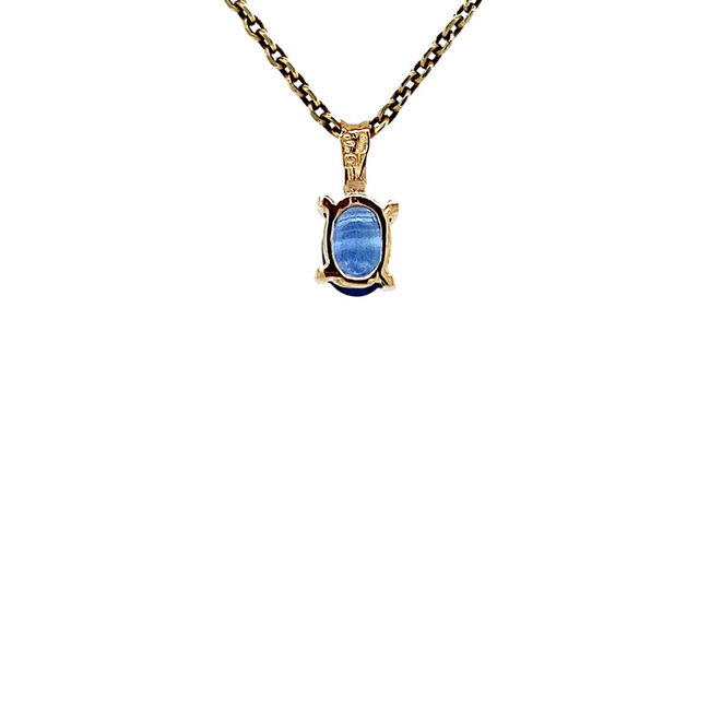 Gouden solitair hanger met saffier 14 karaat* nieuw