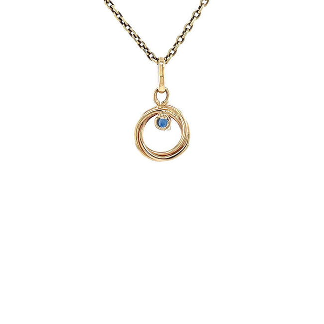Goldener Anhänger mit Saphir 14 Karat