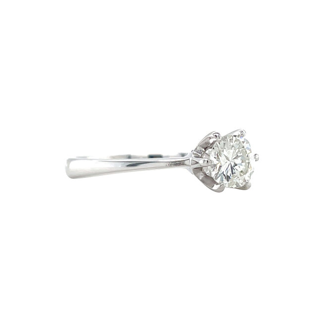 White gold solitaire ring with diamond 0.63ct. 18 karat