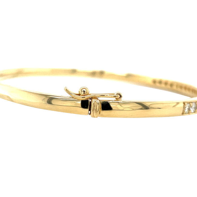 Gouden bangle met diamant 18 karaat