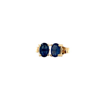 Gold stud earrings sapphire