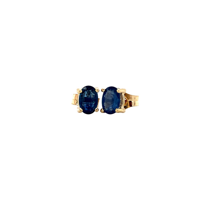 Goldene Solitär-Ohrstecker mit Saphir 14 Karat* neu