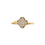 Gold ring with 4-leaf clover zirconia 14 karat