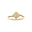 Gold ring with 4-leaf clover zirconia 14 karat