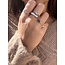 Gold ring with 4-leaf clover zirconia 14 karat