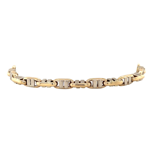 Goldenes Armband bicolor 20 cm 14 Karat