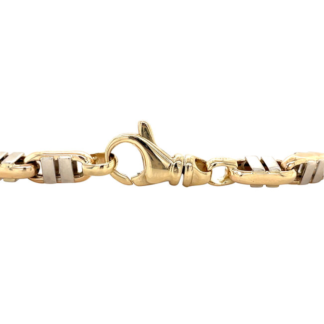 Gold bracelet bicolour 20 cm 14 karat