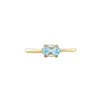 Gold aquamarine ring