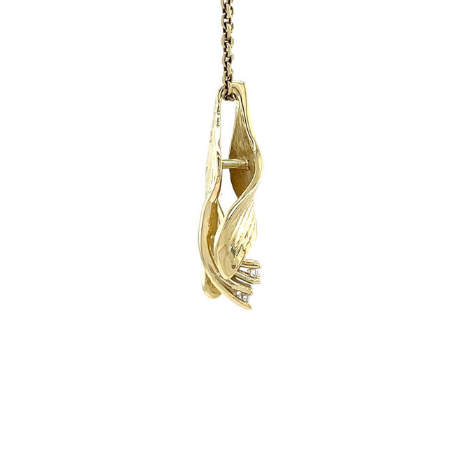 Gouden hanger met diamant 14 karaat