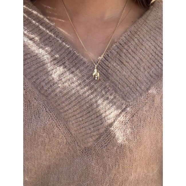 Gouden hanger met diamant 14 karaat