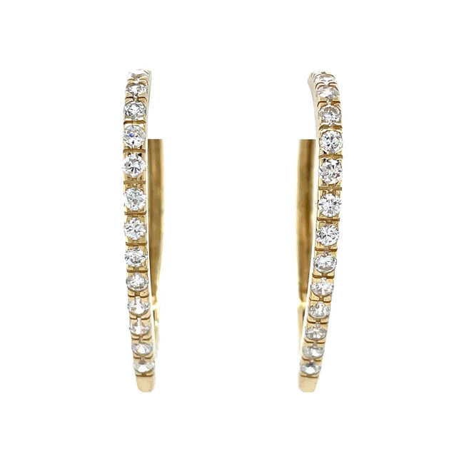 Goldene Herzohrringe mit Zirkonia 14 Karat