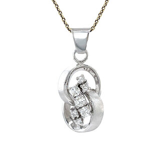 Witgouden hanger met diamant