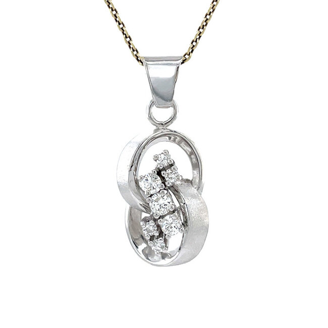 Weißgoldener Anhänger mit Diamant 14 Karat
