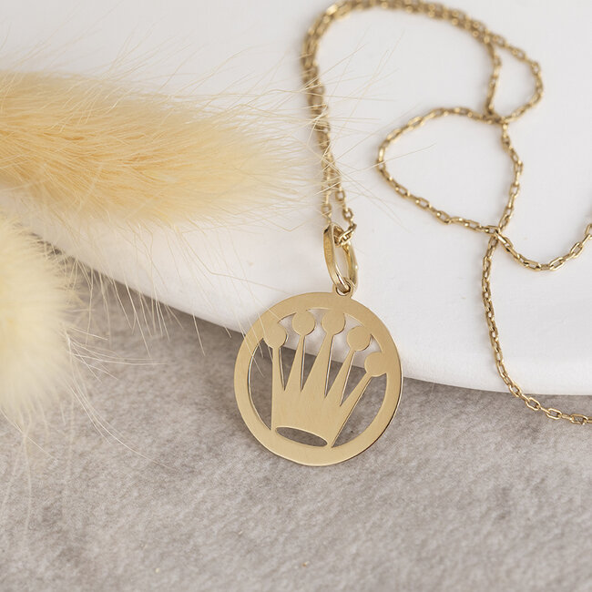 Gouden kroon hanger 18 karaat