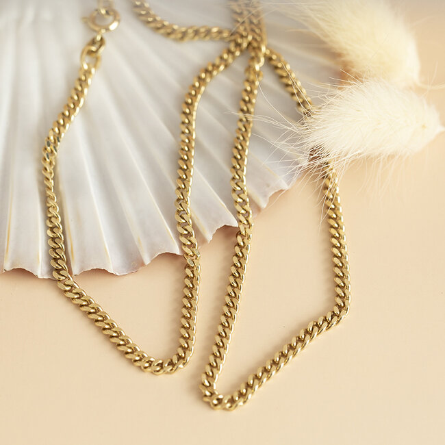 Goldene Gourmet-Halskette 44 cm 14 Karat