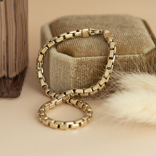 Gelbgoldenes Armband Fantasie 19 cm 14 Karat