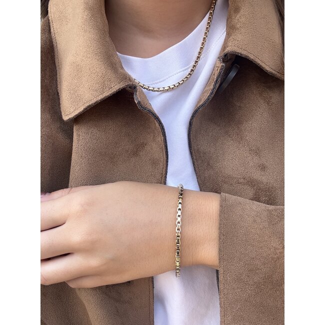 Gelbgoldenes Armband Fantasie 19 cm 14 Karat