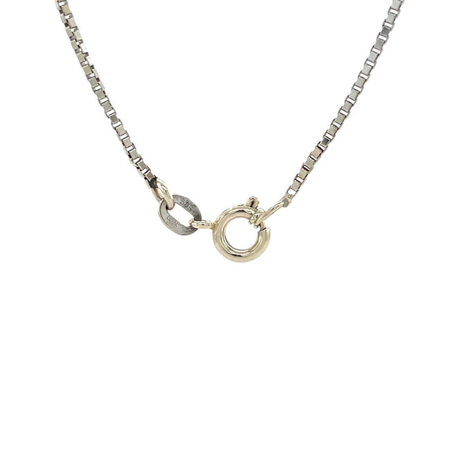 Weißgoldenes Collier mit Diamantanhänger 40,5 cm 14 Karat