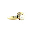 14 karat gold ring with pearl and diamond