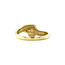 Gouden ring met parel en diamant 14 karaat