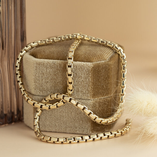 Geelgouden choker fantasie 44 cm 14 karaat