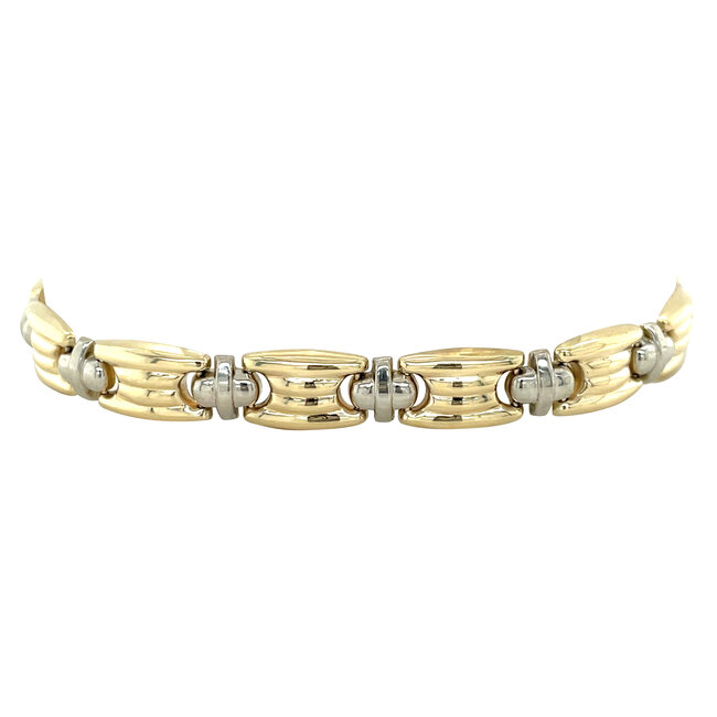 Goldenes Armband bicolor 20 cm 14 Karat