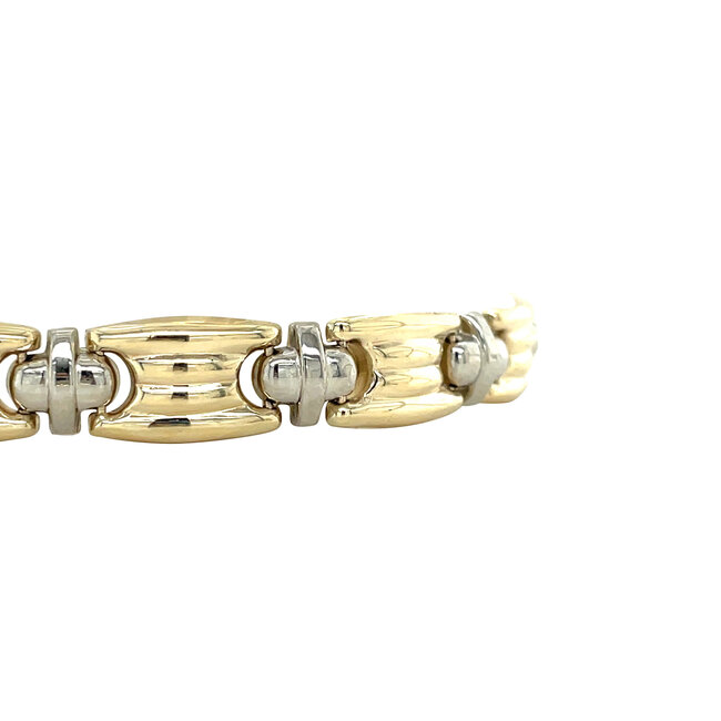 Goldenes Armband bicolor 20 cm 14 Karat