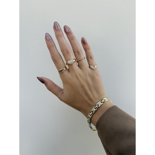 Goldenes Armband bicolor 20 cm 14 Karat