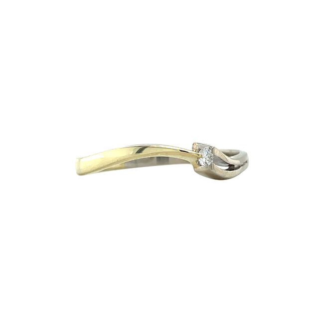 Gouden ring met diamant 14 karaat