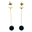Ear studs with moss agate 12 karat