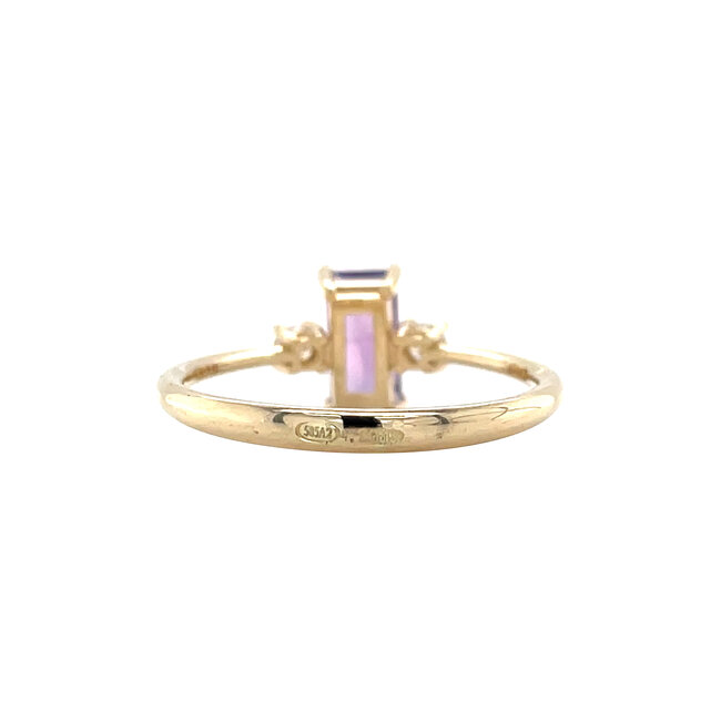 Gold ring with amethyst and diamond 14 karat* new