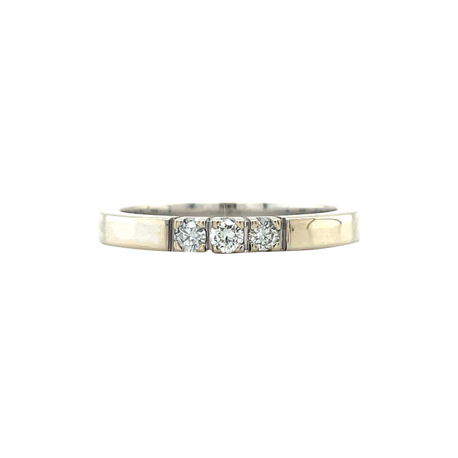 Witgouden memoire ring met diamant 14 karaat