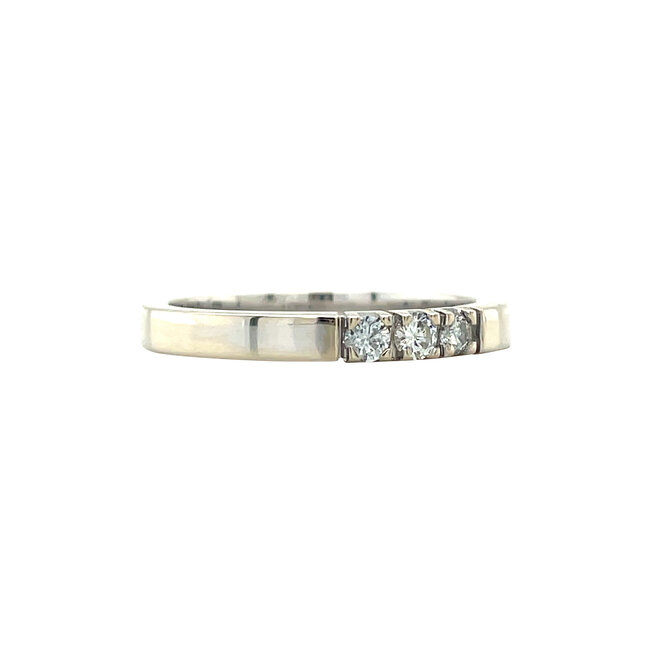 Witgouden memoire ring met diamant 14 karaat