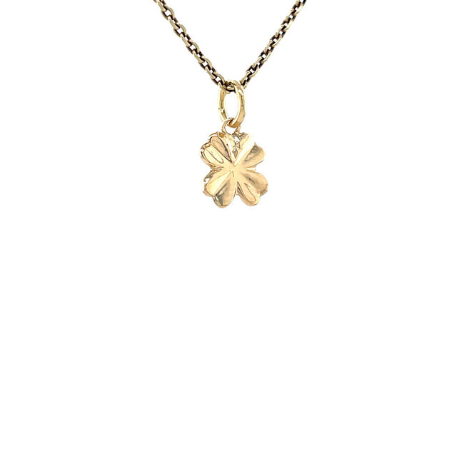 Goldenes vierblättriges Kleeblatt-Anhänger 14 Karat