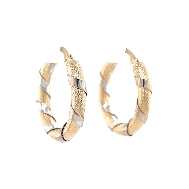 Bicolour gold earrings 14 karat