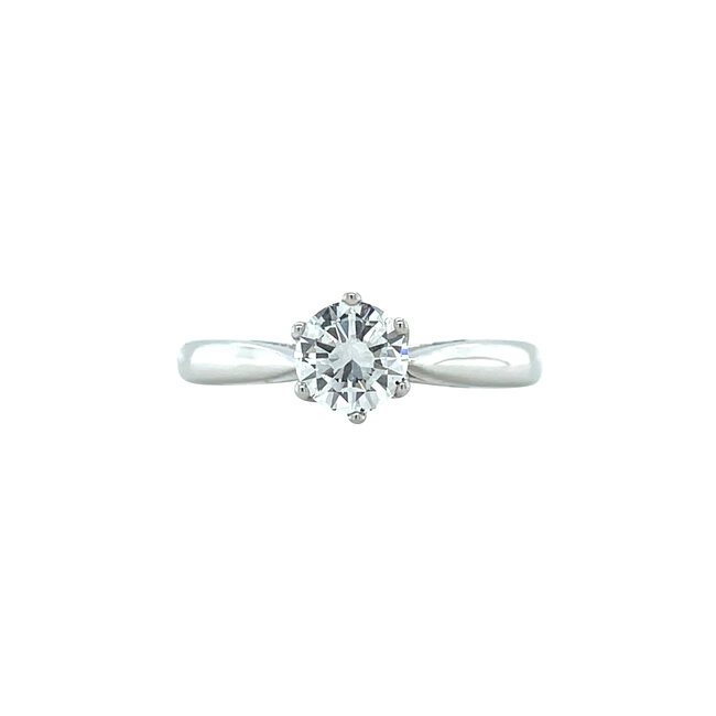 Witgouden solitair ring met diamant 18 karaat