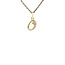 Gouden letter O hanger met diamant 14 karaat
