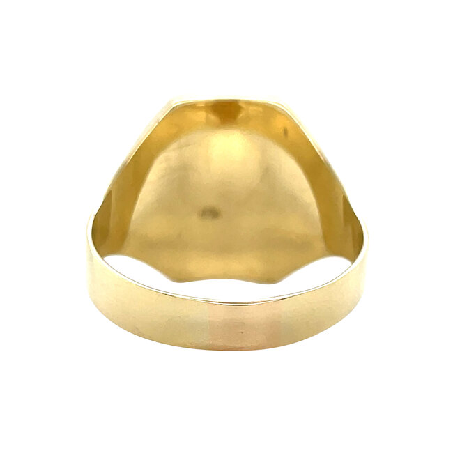 Goldener Siegelring mit Zirkonia 14 Karat