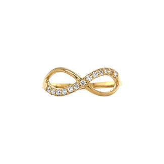 Gouden infinity ring zirkonia