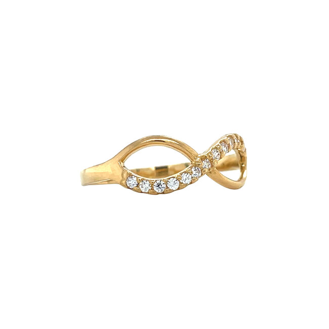 Gold infinity ring with zirconia 22 karat