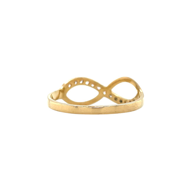 Gold infinity ring with zirconia 22 karat