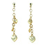 Gold stud earrings with dangling hearts 14 karat