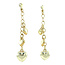 Gold stud earrings with dangling hearts 14 karat