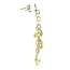 Gold stud earrings with dangling hearts 14 karat