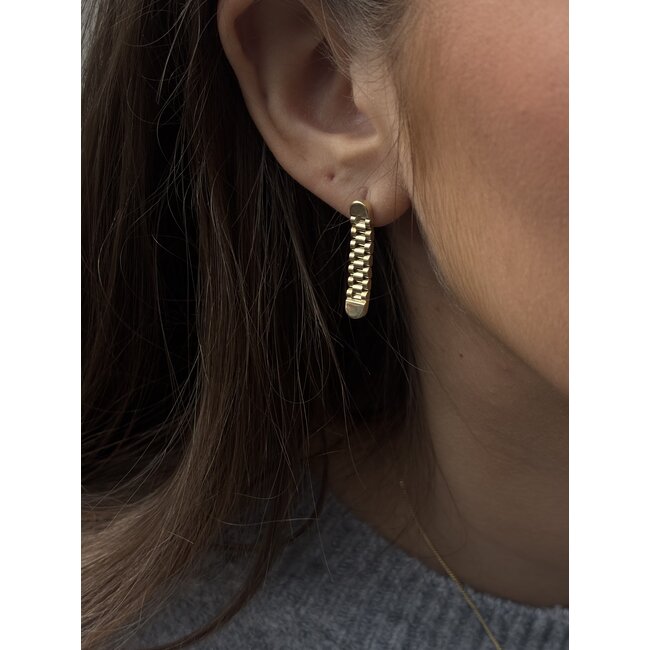 Gold Rolex stud earrings 14 karat