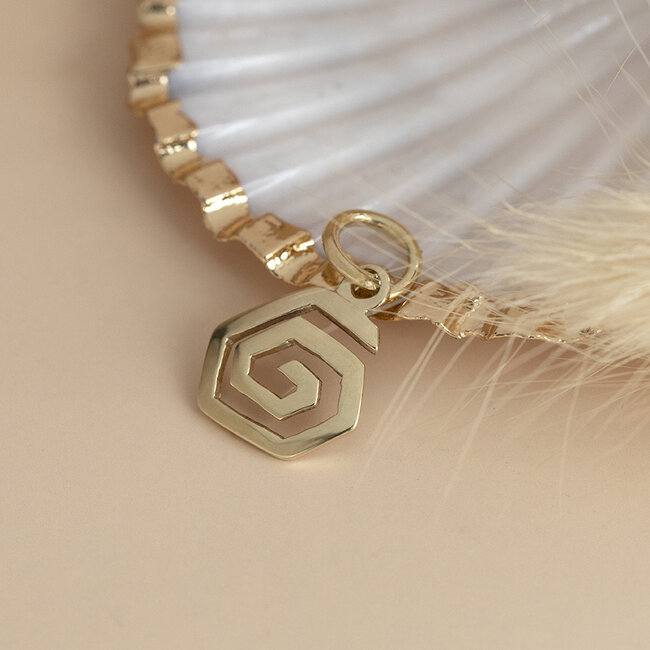 Gold spiral pendant 14 karat