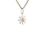 Bicolour gouden bloem hanger 18 karaat