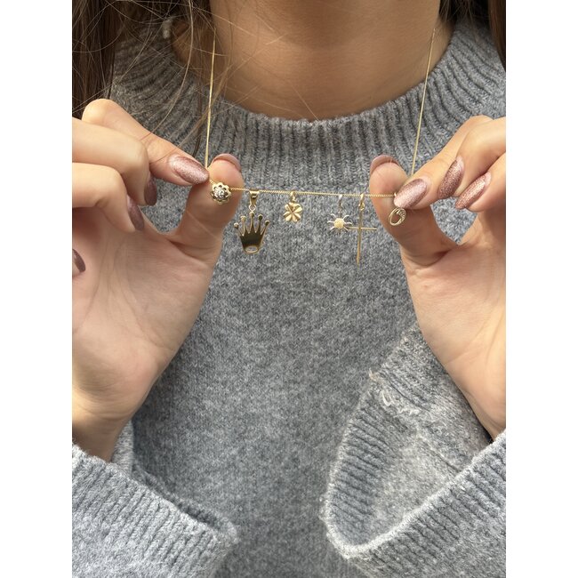 Bicolor goldene Blumenanhänger 18 Karat